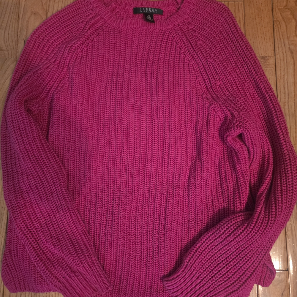 Lauren Ralph Lauren Women's Fuchsia Crew Neck Sweater